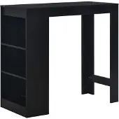 vidaXL Barbord med hylla svart 110x50x103 cm