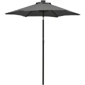 vidaXL Parasoll med LED-lampor antracit 200x211 cm aluminium