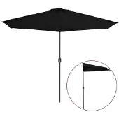 vidaXL Balkongparasoll med aluminiumstång svart 300x155x223 cm halvt