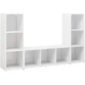 vidaXL TV-skåp 3 st vit 107x35x37 cm konstruerat trä