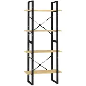 vidaXL Bokhylla 4 hyllplan 60x30x140 cm massiv furu