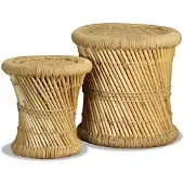 vidaXL Tabourets lot de 2 Bambou et jute