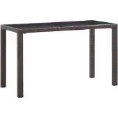 vidaXL Brunt hartsvävt trädgårdsbord 123x60x74 cm -
