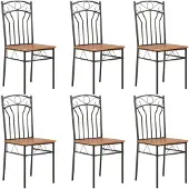 vidaXL Matstolar set om 6 brun MDF 281397