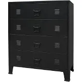 vidaXL Byrå Metall Industriell stil 78 x 40 x 93 cm Svart