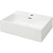 vidaXL Handfat med kranhål keramik vit 51,5x38,5x15 cm