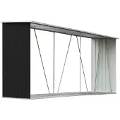 Shumee Vedskjul galvaniserat stål 330x84x152 cm antracit
