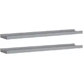 vidaXL Vägghyllor för tavlor, set om 2, grå, 80x9x3 cm, MDF