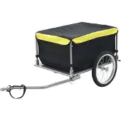 vidaXL Cykelvagn Svart och Gul 65 kg