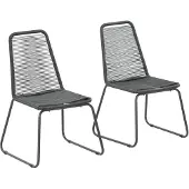 vidaXL Utestolar 2 st Poly Rotting Svart