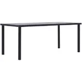 vidaXL Matbord svart och betonggrå 200x100x75 cm MDF