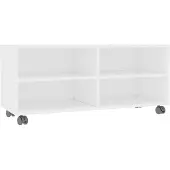 vidaXL Tv-bänk med hjul vit 90x35x35 cm konstruerat trä