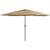 vidaXL Trädgårdsparasoll med metallstång 390 cm taupe