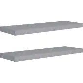 vidaXL Svävande vägghyllor 2 st grå 80x23,5x3,8 cm MDF