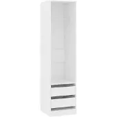 vidaXL Garderob med lådor vit 50x50x200 cm spånskiva