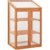 vidaXL Växthus 60x45x100 cm granträ