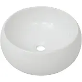 vidaXL Tvättställ rund keramik vit 40x15 cm