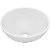 vidaXL Lyxigt runt handfat matt vit 32,5x14 cm keramik