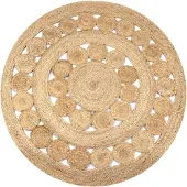 vidaXL Flätad JuteMatta, 120 Cm, Rund