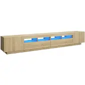 vidaXL TV-bänk med LED-belysning sonoma-ek 260x35x40 cm