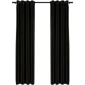 vidaXL Mörkläggningsgardin linnelook 2 st antracit 140x225cm
