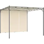 vidaXL Trädgårdspaviljong med draperier 3x3x2,25m gräddvit