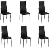 vidaXL Matstolar 6 st svart konstläder