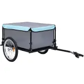 vidaXL Cykelsläp svart och blå 65 kg