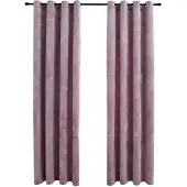 vidaXL Mörkläggningsgardiner med ringar 2 st rosa sammet 140x245 cm