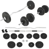 vidaXL Skivstång och hantlar set 30 kg