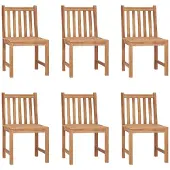 vidaXL Trädgårdsstolar 6 st massiv teak