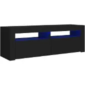vidaXL TV-bänk med LED-belysning svart 120x35x40 cm