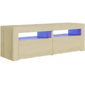 vidaXL TV-bänk med LED-belysning sonomaek 120x35x40 cm