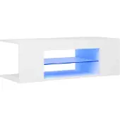 vidaXL TV-bänk med LED-belysning vit 90x39x30 cm