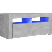 vidaXL TV-bänk med LED-belysning betonggrå 90x35x40 cm