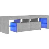 Möbelando Tv-bänk med LED-belysning betonggrå 140x36,5x40 cm