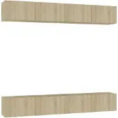 vidaXL TV-skåp 4 delar sonoma-ek 100x30x30 cm konstruerat trä