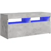 vidaXL TV-bänk med LED-belysning betonggrå 90x35x40 cm