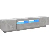 vidaXL TV-bänk med LED-belysning betonggrå 200x35x40 cm