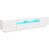 vidaXL TV-bänk med LED-belysning vit 200x35x40 cm