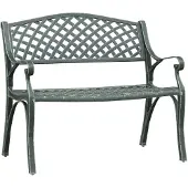 vidaXL Trädgårdsbänk 102 cm gjuten aluminium grön