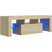 vidaXL TV-bänk med LED-belysning sonomaek 120x35x40 cm