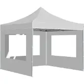 vidaXL Hopfällbart partytält med väggar aluminium 2x2 m vit
