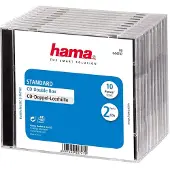 Hama CD Double Jewel Case Standard, Pack 10, 2 diskar, Transparent, 142 mm, 126 mm, 102 mm, 560 g