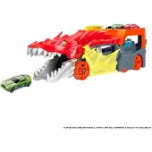 Hot Wheels Bilbana Set Stad Draklanser Transportör & 1:64 Skala Bil, Rymmer upp till 5 Fordon