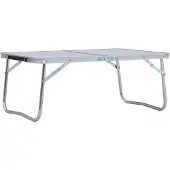 vidaXL Hopfällbart campingbord vit aluminium 60x40 cm