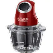 Russell Hobbs Minihakker 24660-56, 1 L, 0,5 kg, Rød, Glas, Rustfrit stål, 200 W