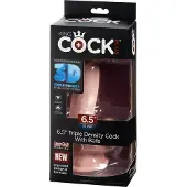 King Cock Plus Triple Density Dildo med Testiklar 20 cm - Nude - Nude