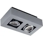 Arcchio spotlight Vince, 25 cm, 2 lampor, silver, GU10 VINCE , dimbar, Aluminium / grå / zink, Hall, Aluminium / grå / zink, Modern, Spotlight