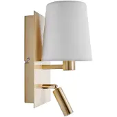 LINDBY Vägglampa , Aiden, Guld / mässing, Vardagsrum, Tyg / textil, Modern